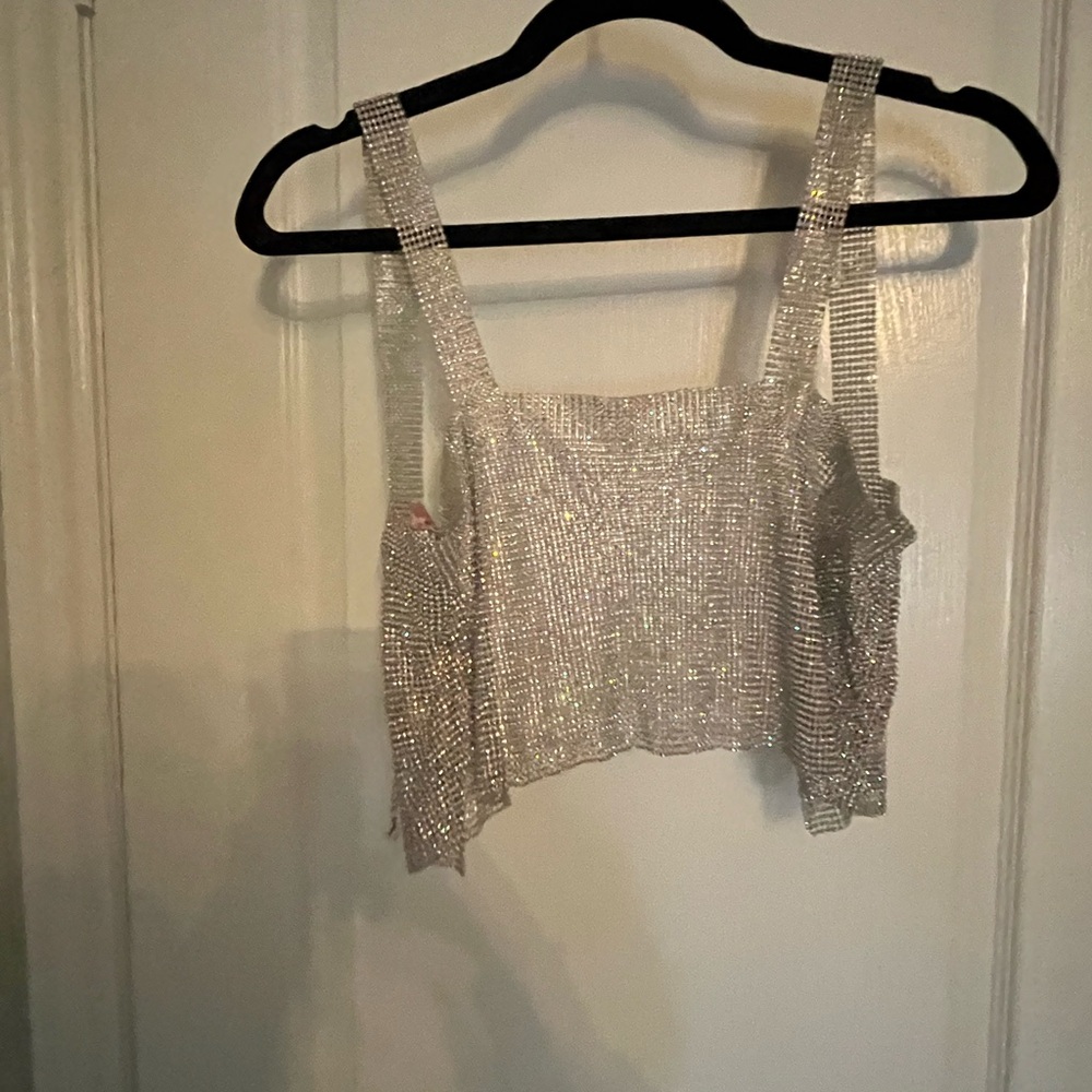 Silver Sleeveless Women's Top